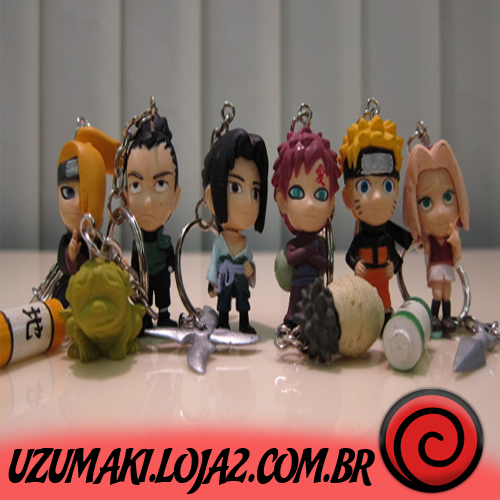 Chaveiro Naruto Shippuden Chibi 6 Peças - C